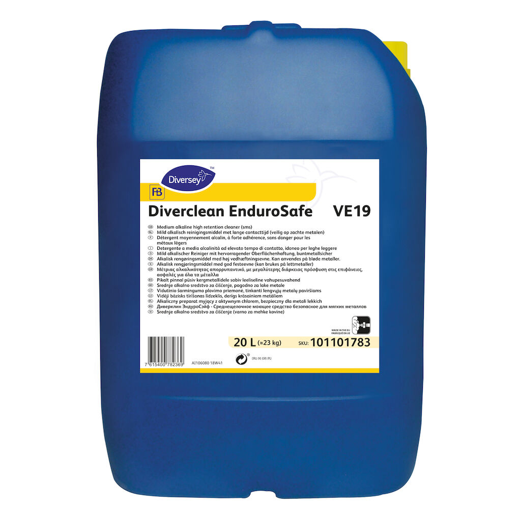 Diverclean EnduroSafe VE19 20L - Alkaliczny preparat myjący z aktywnym chlorem, bezpieczny dla metali lekkich